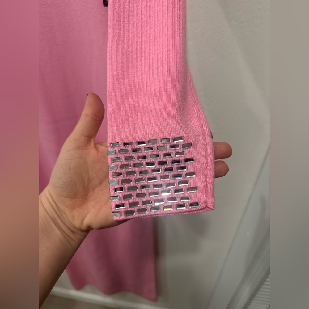 NWT Retrofete Monroe Embellished Knit Dress in Peony Pink size Medium - Picture 7 of 15